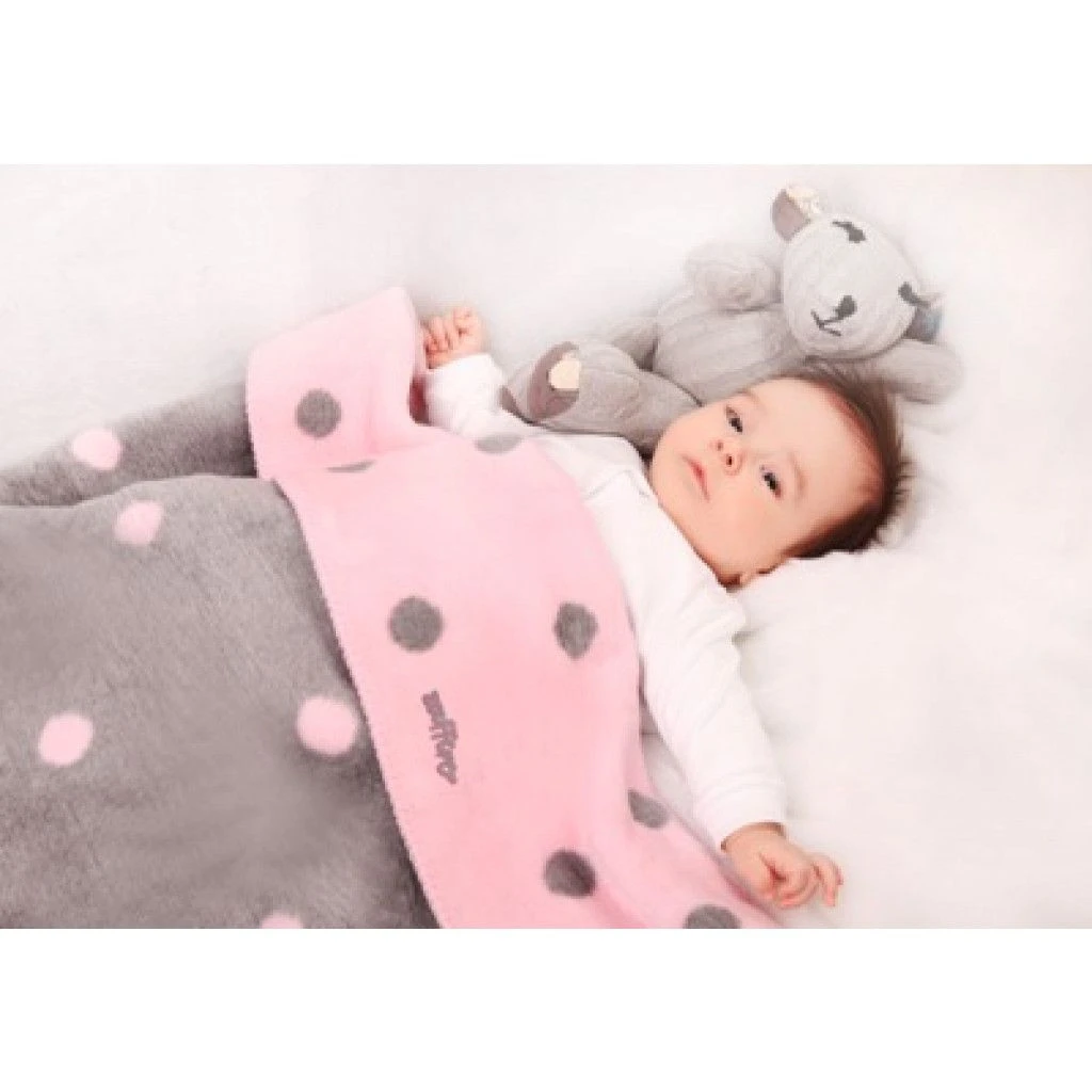 Zaffiro Grijs & Roze Gestipt 75 X 100 Cm Wiegdeken 15069 3 Zaffiro Grijs & Roze Gestipt 75 X 100 Cm Wiegdeken 15069 - Afbeelding 3