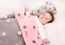 Zaffiro Ecru & Roze Gestipt 100 X 150 Cm Ledikantdeken 15274 -KinderReisWereldNederland 23508 23507 23506 groch rozszary 4