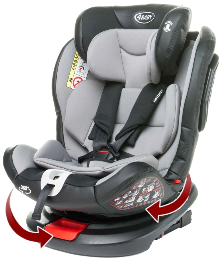 4Baby Roto-Fix Light Grey 360º 0-36 Kg Isofix Autostoel 1 4Baby Roto-Fix Light Grey 360º 0-36 Kg Isofix Autostoel
