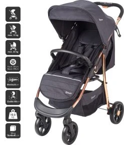 Babygo Style Black Rose 3-in-1 Kinderwagen Incl. Autostoel 6321 -KinderReisWereldNederland 6321 style3in1 blackrose 5 babygo