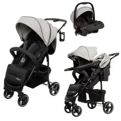 Babygo Basket Grey Melange Wandelwagen Incl. Autostoel 64012