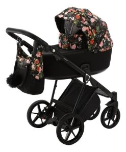 Adamex Porto Flowers Black 2-in-1 Kinderwagen FL-1
