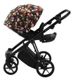 Adamex Porto Flowers Black 2-in-1 Kinderwagen FL-1 -KinderReisWereldNederland adamex porto flowers black 2 in 1 kinderwagen fl 1 2 1920x1920