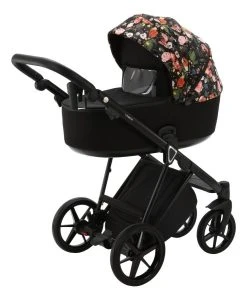 Adamex Porto Flowers Black 2-in-1 Kinderwagen FL-1 -KinderReisWereldNederland adamex porto flowers black 2 in 1 kinderwagen fl 1 5 1920x1920