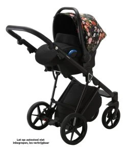 Adamex Porto Flowers Black 2-in-1 Kinderwagen FL-1 -KinderReisWereldNederland adamex porto flowers black 2 in 1 kinderwagen fl 1 9 1920x1920