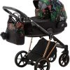 Adamex Porto Flowers Special Edition Black/Rose 2-in-1 Kinderwagen FL-8