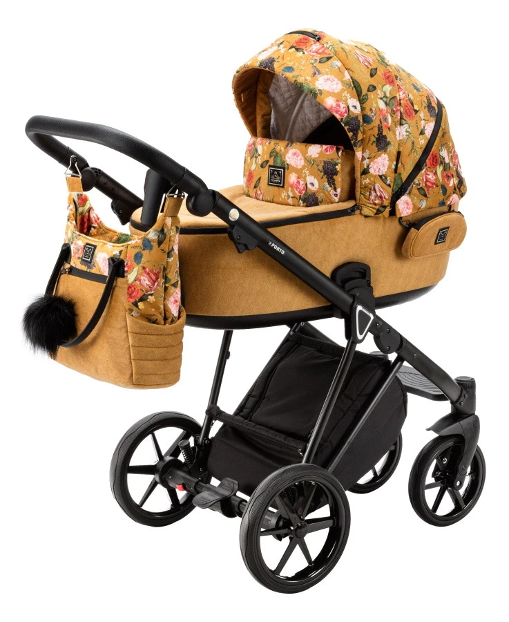 Adamex Porto Flowers Ochre 2-in-1 Kinderwagen FL-3 1 Adamex Porto Flowers Ochre 2-in-1 Kinderwagen FL-3