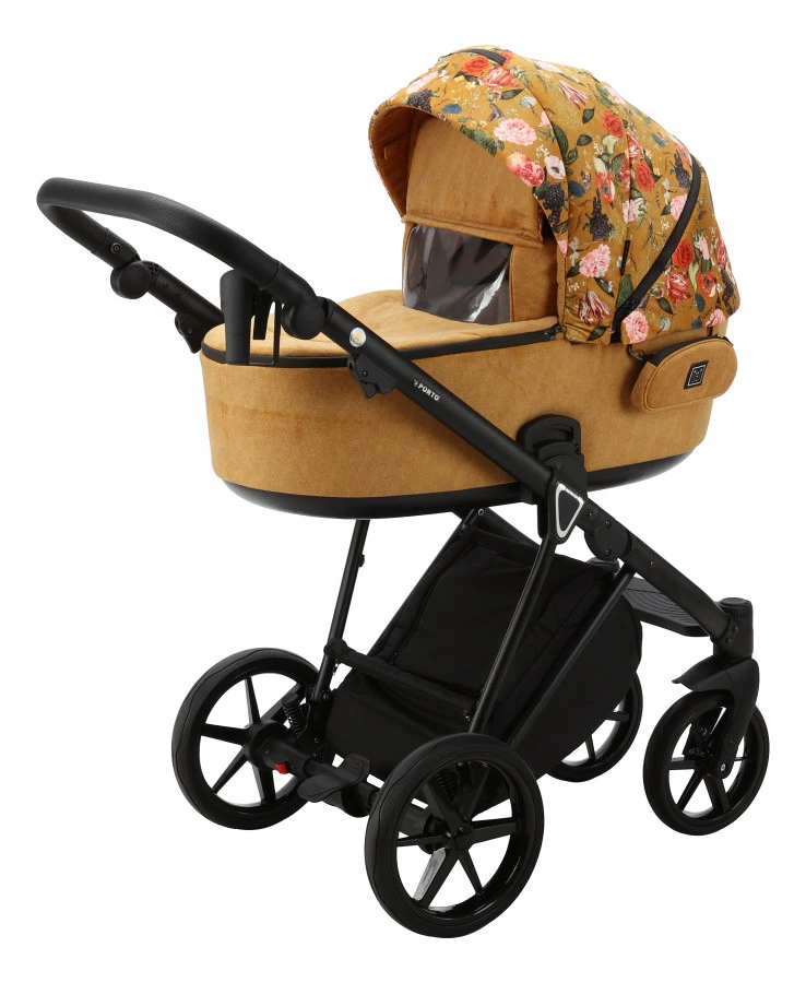 Adamex Porto Flowers Ochre 2-in-1 Kinderwagen FL-3 3 Adamex Porto Flowers Ochre 2-in-1 Kinderwagen FL-3 - Afbeelding 3