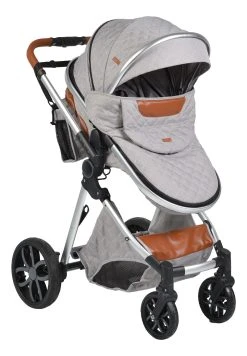 Cangaroo Alma Light Grey Silver 3-in-1 Combi Kinderwagen Incl. Autostoel -KinderReisWereldNederland alma alu 11