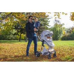 Cangaroo Alma Light Grey Silver 3-in-1 Combi Kinderwagen Incl. Autostoel -KinderReisWereldNederland alma alu 3