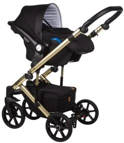 Baby Merc Mosca Limited Black/Gold 3-in-1 Kinderwagen Incl. Autostoel MOL/ML204/ZE -KinderReisWereldNederland baby merc mosca limited black gold 3 in 1 kinderwagen incl. autostoel mol ml204 ze