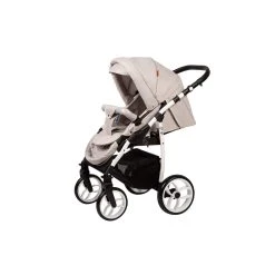 Baby Merc Q9 White/Beige Kinderwagen Incl. Autostoel Q9/197C -KinderReisWereldNederland baby merc q9 whitebeige kinderwagen incl. autostoel q9197c3