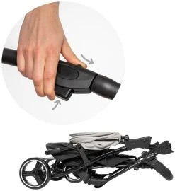 Babygo Basket Dark Grey Melange Wandelwagen Incl. Autostoel 64011 -KinderReisWereldNederland babygo basket dark grey melange wandelwagen 6401 4