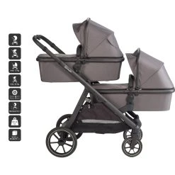 Babygo Duo Grey Tandem Kinderwagen 7801 -KinderReisWereldNederland babygo duo grey tandem kinderwagen 7801 16 1