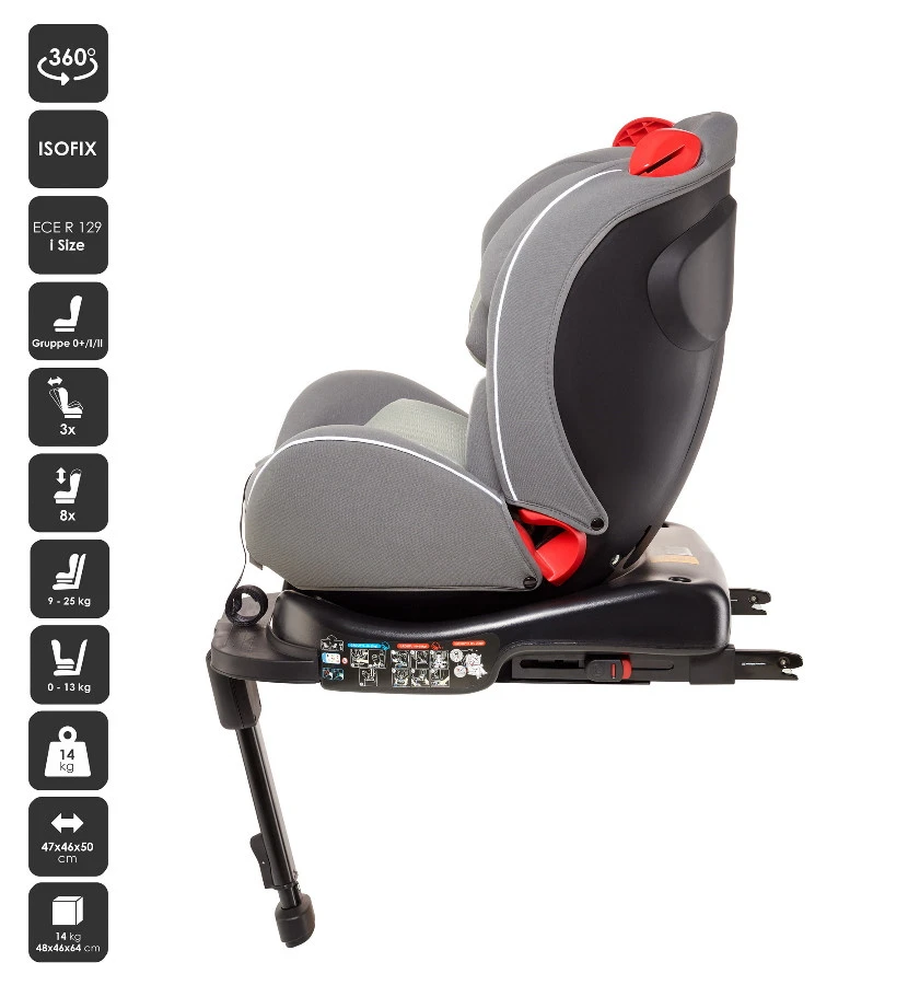 Babygo Fixleg Grey Isofix 360° Autostoel 0-25 Kg 2702 9 Babygo Fixleg Grey Isofix 360° Autostoel 0-25 Kg 2702 - Afbeelding 9
