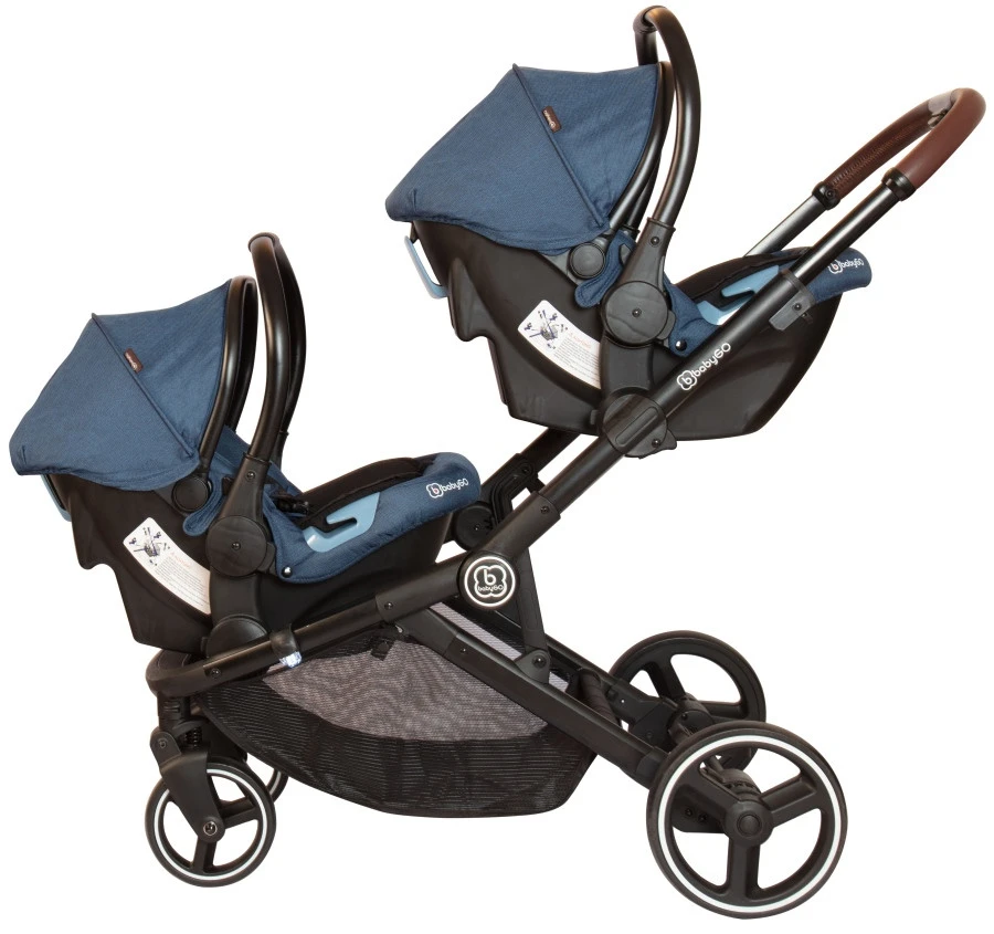 Babygo Twinner Blue Tandem Duowagen 7502 2 Babygo Twinner Blue Tandem Duowagen 7502 - Afbeelding 2
