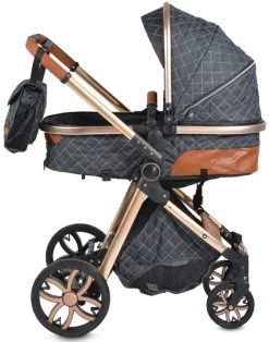 Cangaroo Alma Dark Grey 3-in-1 Combi Kinderwagen Incl. Autostoel -KinderReisWereldNederland cangaroo alma grey 3 in 1 combi kinderwagen incl. autostoel 2 1
