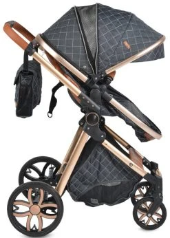 Cangaroo Alma Dark Grey 3-in-1 Combi Kinderwagen Incl. Autostoel -KinderReisWereldNederland cangaroo alma grey 3 in 1 combi kinderwagen incl. autostoel 3 1