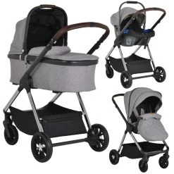 Cangaroo Empire Light Grey 3-in-1 Kinderwagen Incl. Autostoel