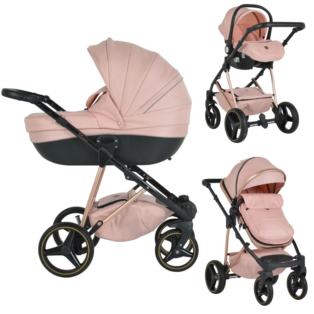 Cangaroo Florence Pink 3-in-1 Kinderwagen Incl. Autostoel 109995 1 Cangaroo Florence Pink 3-in-1 Kinderwagen Incl. Autostoel 109995