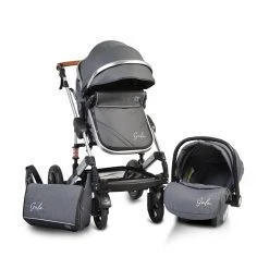 Cangaroo Gala Steel Grey 3-in-1 Combi Kinderwagen Incl. Autostoel -KinderReisWereldNederland cangaroo gala black leather 3 in 1 combi kinderwagen incl autostoel 13