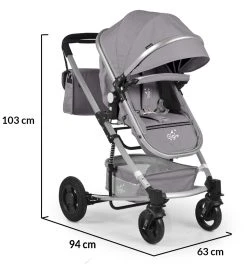 Cangaroo Gigi Light Grey 3-in-1 Combi Kinderwagen Incl. Autostoel -KinderReisWereldNederland cangaroo gigi light grey 3 in 1 combi kinderwagen 16