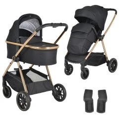 Cangaroo Hydra Black 2-in-1 Kinderwagen Incl. Adapter