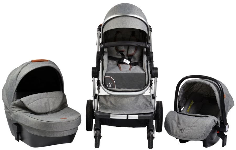 Cangaroo Polly Grey 3-in-1 Combi Kinderwagen Incl. Autostoel 1 Cangaroo Polly Grey 3-in-1 Combi Kinderwagen Incl. Autostoel