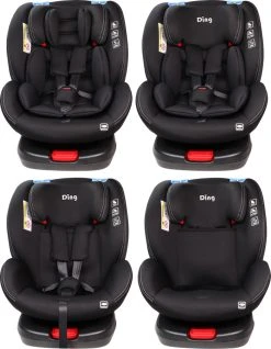Ding Cruz Black 360° Isofix Autostoel 0-36kg DI-101919 -KinderReisWereldNederland di 101919 ding cruz black 4options 1