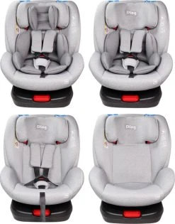 Ding Cruz Light Grey 360° Isofix Autostoel 0-36kg DI-101921 -KinderReisWereldNederland di 101921 ding cruz light grey 4options