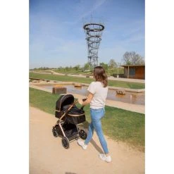 Ding Juna Beige/Rose 3-in-1 Combi Kinderwagen Incl. Autostoel DI-381709 -KinderReisWereldNederland di 381708 8720289397173 ding black rose 01 1