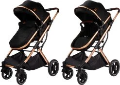 Ding Juna Black/Rose 3-in-1 Combi Kinderwagen Incl. Autostoel DI-381708 -KinderReisWereldNederland di 381708 8720289397173 juna black rose 02a 1