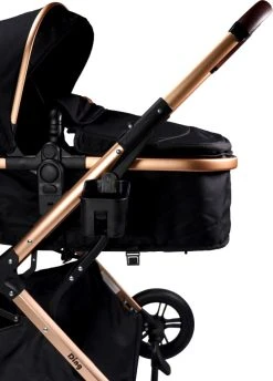 Ding Juna Black/Rose 3-in-1 Combi Kinderwagen Incl. Autostoel DI-381708 -KinderReisWereldNederland di 381708 8720289397173 juna black rose 14 1