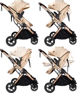 Ding Juna Beige/Rose 3-in-1 Combi Kinderwagen Incl. Autostoel DI-381709 -KinderReisWereldNederland di 381709 8720289397166 juna beige rose 0002 1