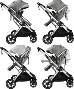 Ding Juna Grey/Silver 3-in-1 Combi Kinderwagen Incl. Autostoel DI-381710 -KinderReisWereldNederland di 381710 8720289397159 juna grey silver 002 1