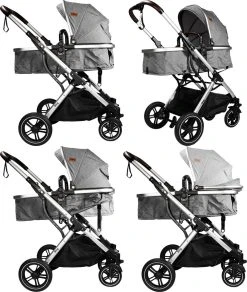 Ding Juna Grey/Silver 3-in-1 Combi Kinderwagen Incl. Autostoel DI-381710 -KinderReisWereldNederland di 381710 8720289397159 juna grey silver 003 1