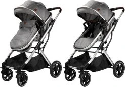 Ding Juna Grey/Silver 3-in-1 Combi Kinderwagen Incl. Autostoel DI-381710 -KinderReisWereldNederland di 381710 8720289397159 juna grey silver 02a 1