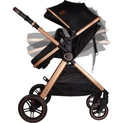 Ding Liam Black/Rose 3-in-1 Combi Kinderwagen Incl. Autostoel DI-381712 -KinderReisWereldNederland di 381712 5420067926702 ding liam black rose 08