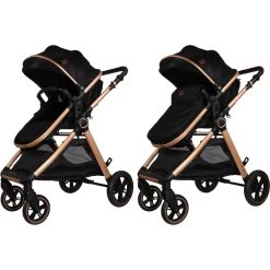 Ding Liam Black/Rose 3-in-1 Combi Kinderwagen Incl. Autostoel DI-381712 -KinderReisWereldNederland di 381712 5420067926702 ding liam black rose 10a