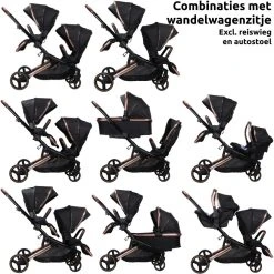 Ding Amigo Black/Rose Tandem Duowagen DI-191706 -KinderReisWereldNederland ding amigo black rose tandem duowagen di 191706 6