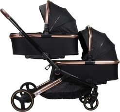 Ding Amigo Black/Rose Tweeling Kinderwagen Incl. 2 Autostoelen DI-191711