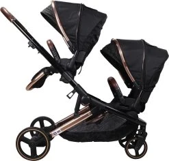 Ding Amigo Black/Rose Tweeling Kinderwagen Incl. 2 Autostoelen DI-191711 -KinderReisWereldNederland ding amigo black rose tweeling kinderwagen incl. 2 autostoelen di 191711 3