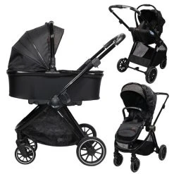 Ding Fenix Black/Black 3-in-1 Combi Kinderwagen Incl. Autostoel
