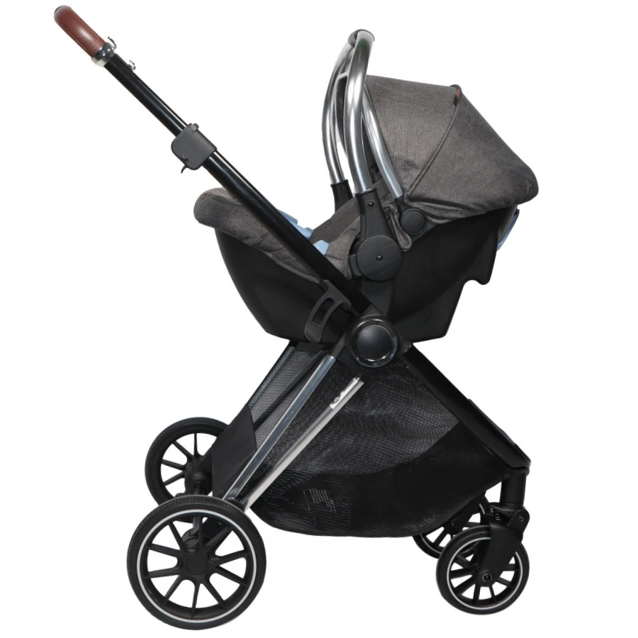 Ding Fenix Grey/Silver 3-in-1 Combi Kinderwagen Incl. Autostoel 14 Ding Fenix Grey/Silver 3-in-1 Combi Kinderwagen Incl. Autostoel - Afbeelding 14