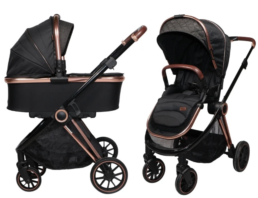 Ding Fenix Black/Rose Kinderwagen DI-191702 1 Ding Fenix Black/Rose Kinderwagen DI-191702
