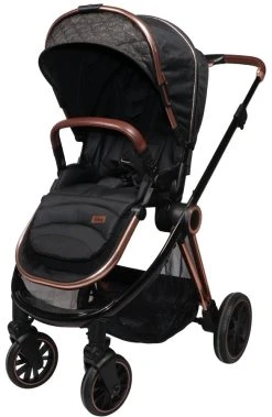 Ding Fenix Black/Rose 3-in-1 Combi Kinderwagen Incl. Autostoel -KinderReisWereldNederland ding fenix rose kinderwagen2 1