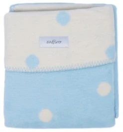 Zaffiro Ecru & Blauw Gestipt 100 X 150 Cm Ledikantdeken 15311 -KinderReisWereldNederland ecrulichtblauwstippendeken 4