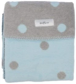 Zaffiro Grijs & Blauw Gestipt 100 X 150 Cm Ledikantdeken 15328 -KinderReisWereldNederland grijslichtblauwstippendeken 4