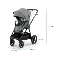 Kinderkraft Nea Midnight Black 2-in-1 Kinderwagen KSNEA000BLK2000 -KinderReisWereldNederland kinderkraft wozek wielofunkcyjny nea 2in1 wymiary 2 uk 1