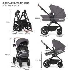 Kinderkraft A-Tour Dark Grey 3-in-1 Kinderwagen Incl. Autostoel KSATOU00DGR3000 -KinderReisWereldNederland kinderkraft a tour dark grey 3 in 1 kinderwagen incl. autostoel ksatou00dgr3000 13
